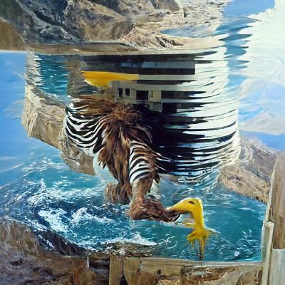 Hybrid Leaps as Lightning Strikes: Gurney-Style Oil Painting