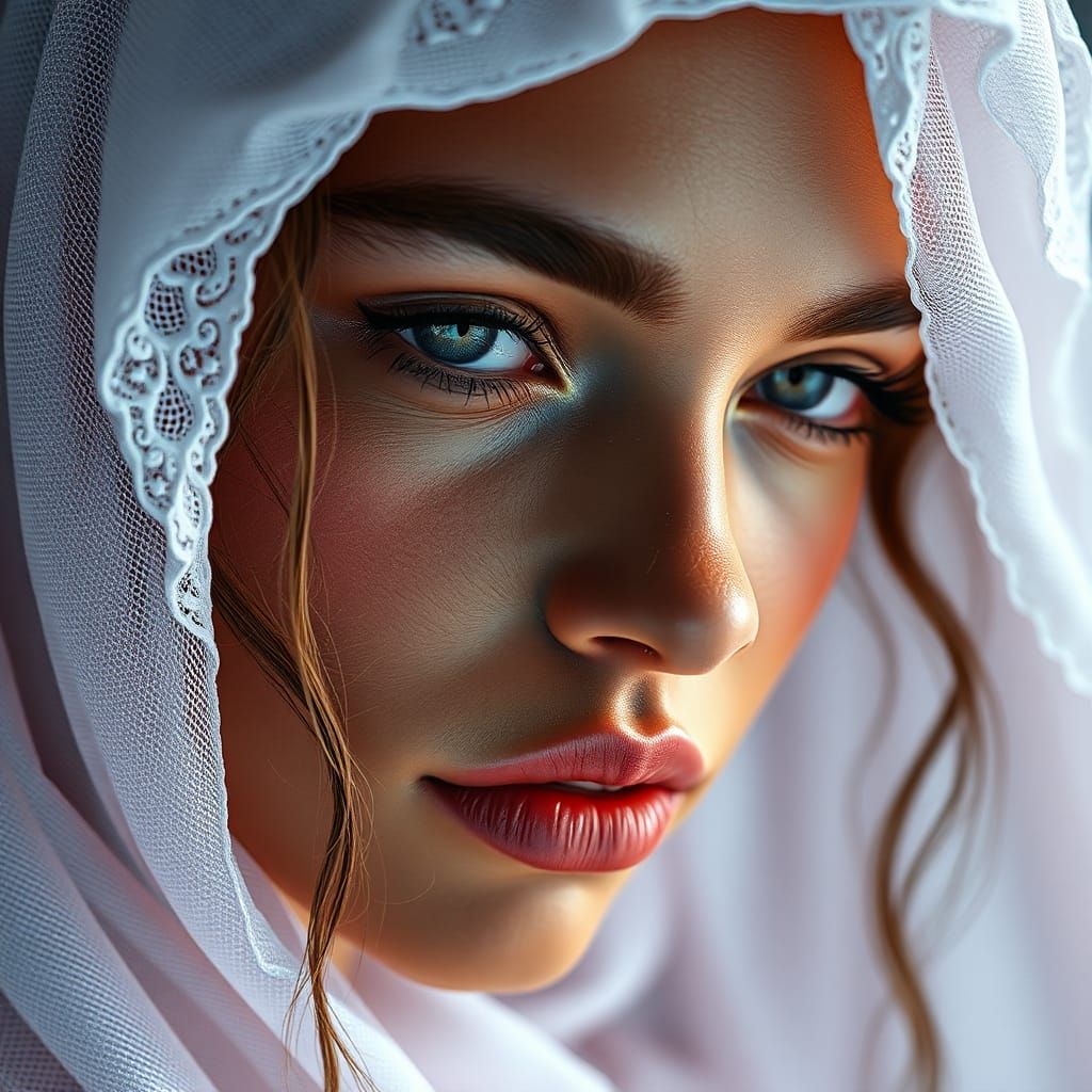 Hyperrealistic Close-Up of a Beautiful Woman
