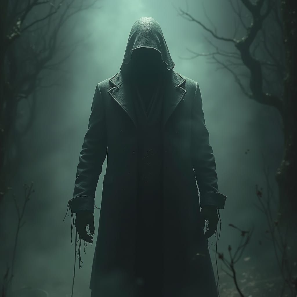 Mysterious Victorian Figure Emerging from Darkness