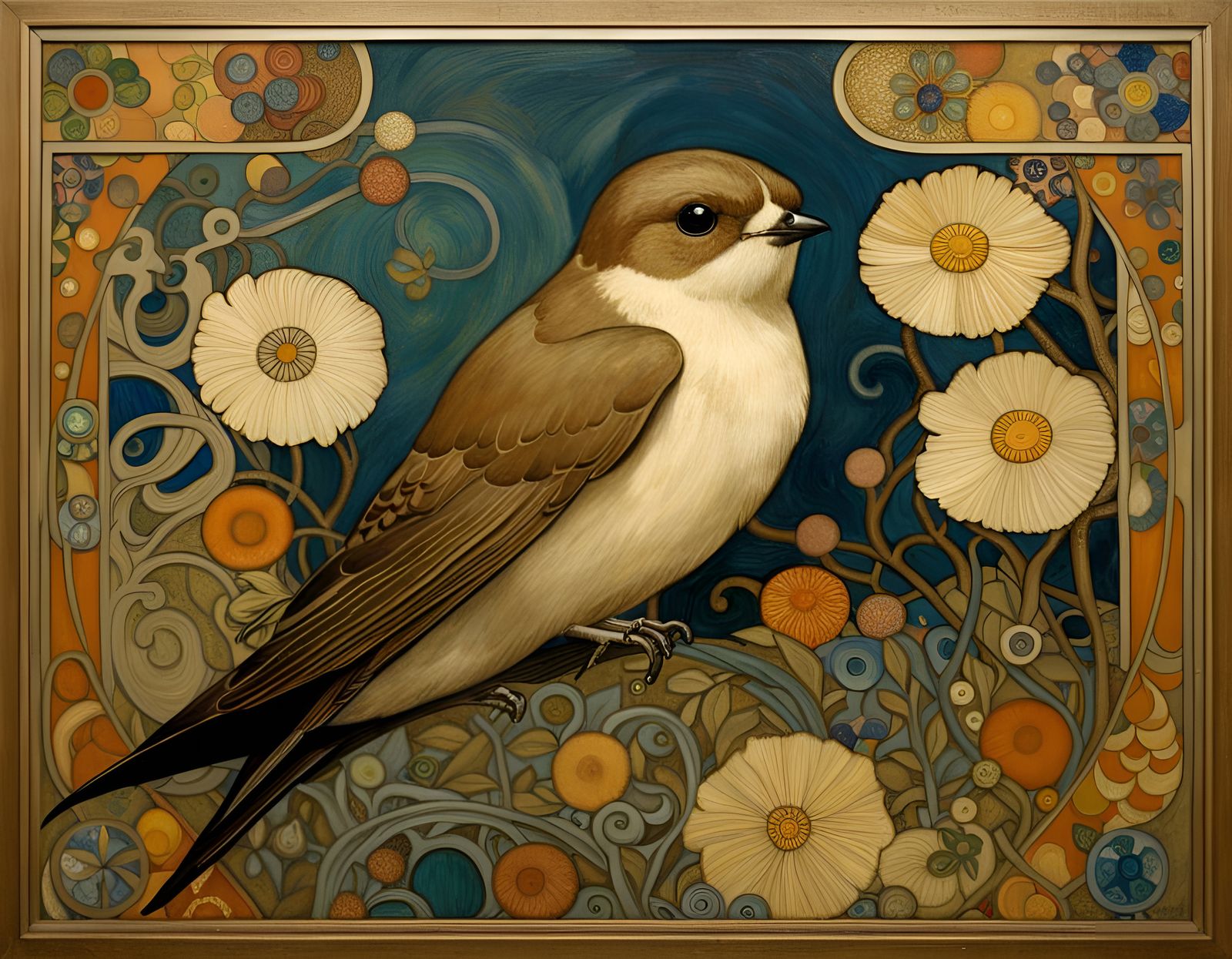 Art Nouveau Sand Martin Illustration