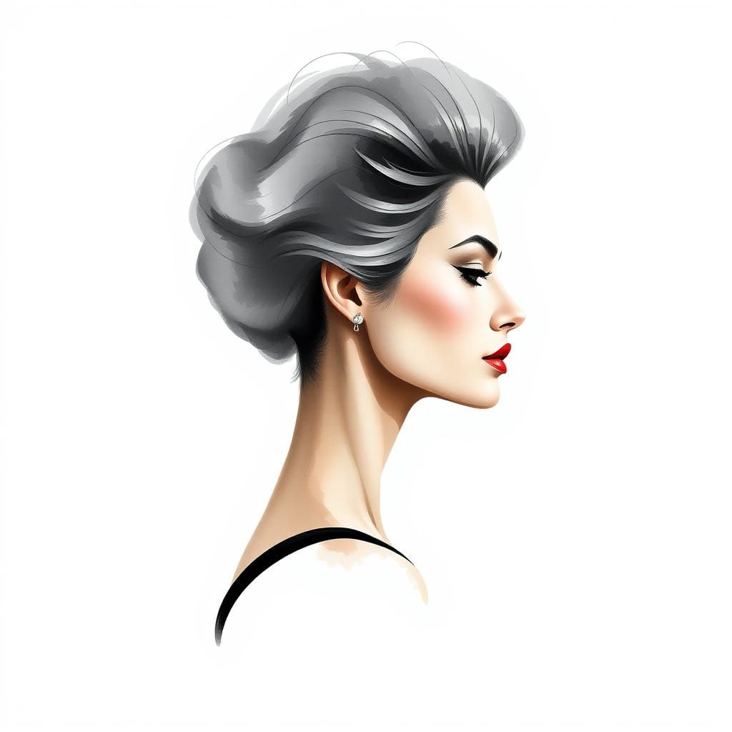 Timeless Elegance in Profile: A Stylized Portrait of Carmen ...