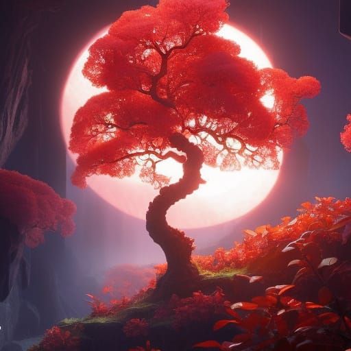 Lava Tree: Detailed Photorealistic Art Inspired by Titian