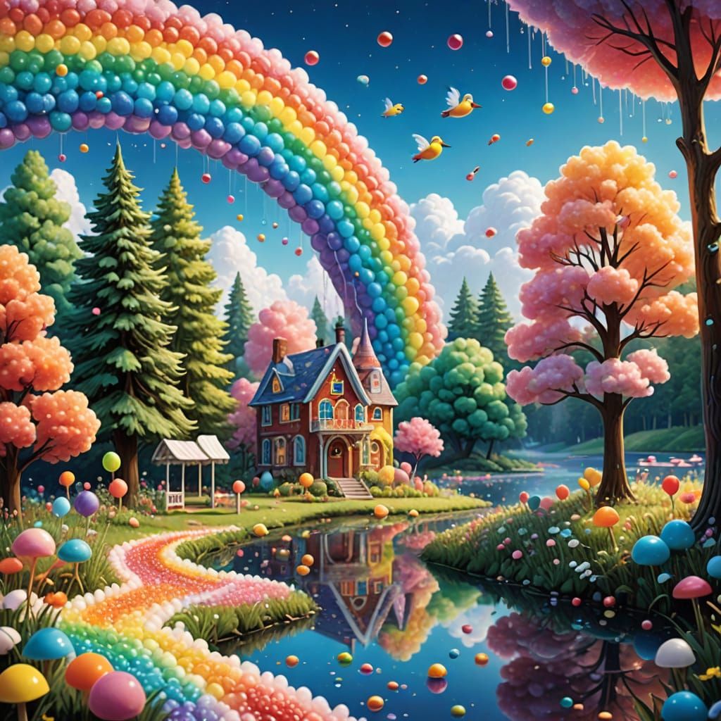 Candy Rainbow Slide in a Land of Sweets