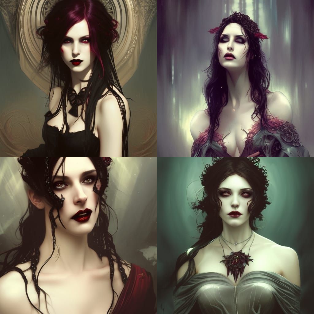 Lilith, Vampire Goddess, in Elegant Gothic Portrait