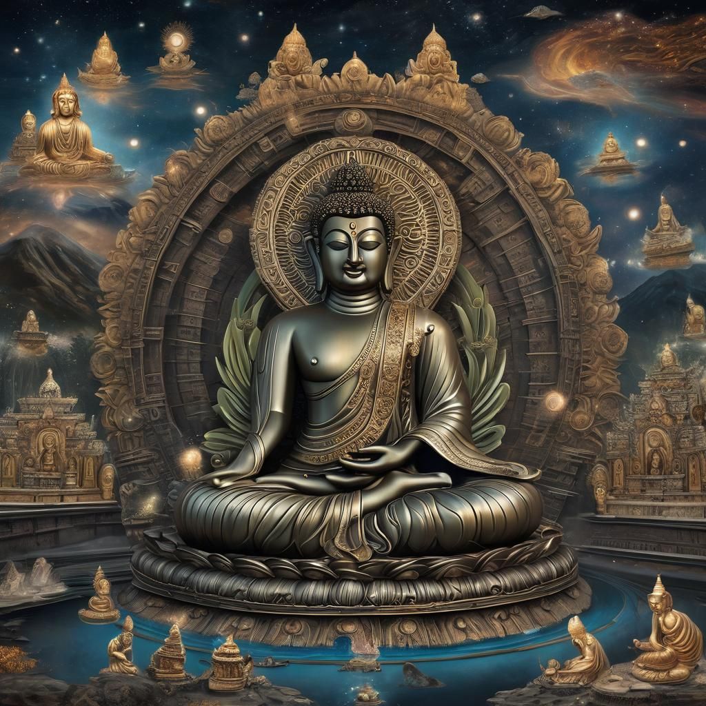 Buddha Drives Wisdom Train from Universe