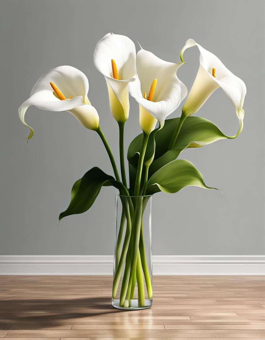 Calla Lily Flowers in a Minimalist Backyard