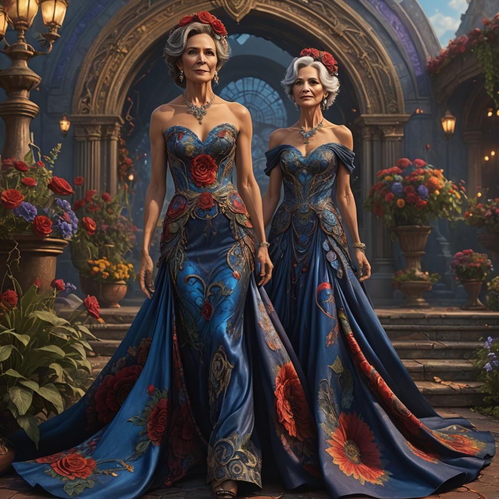 Elegant Woman in Grateful Dead Gown: Fantasy Art