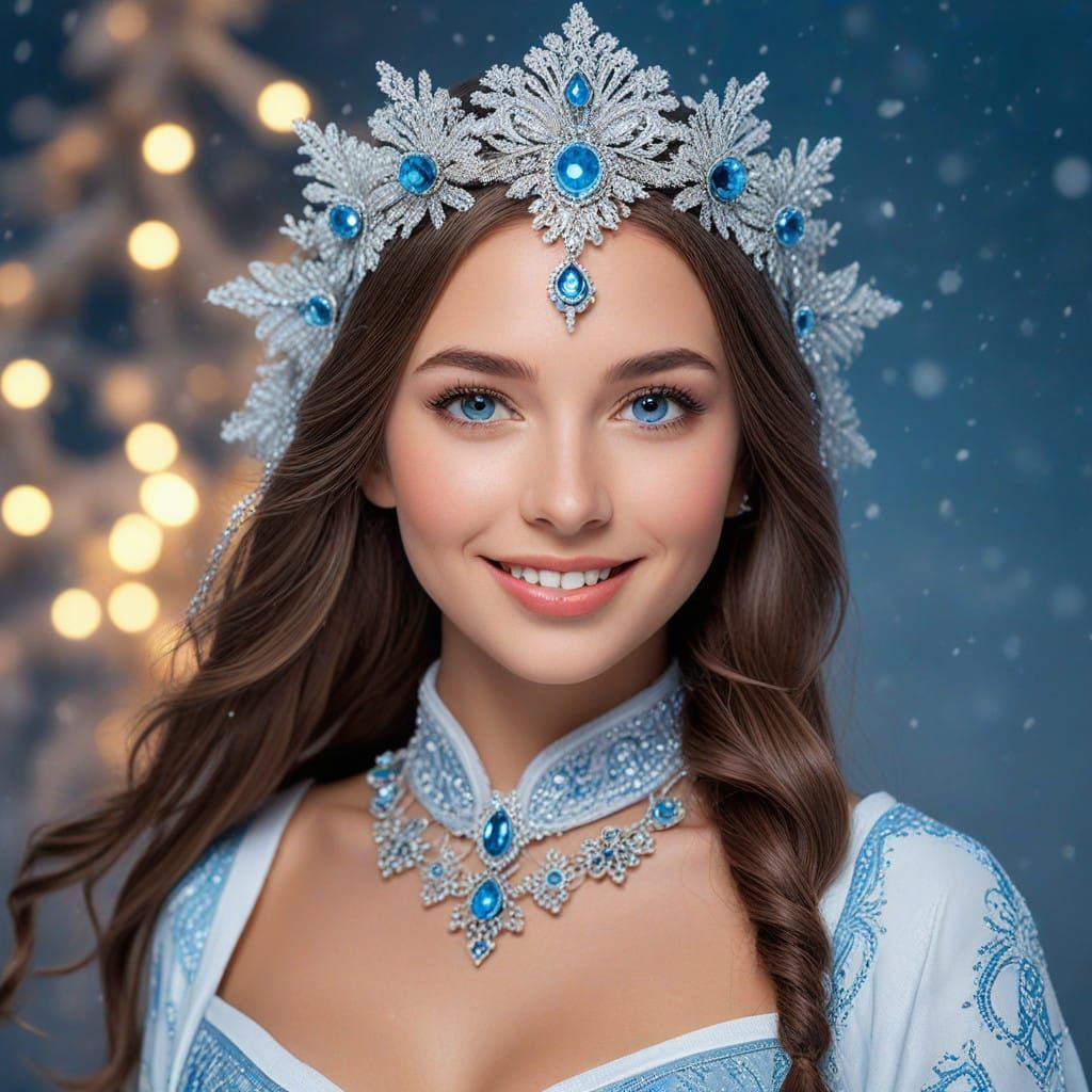 Enchanted Snow Maiden in Winter Wonderland