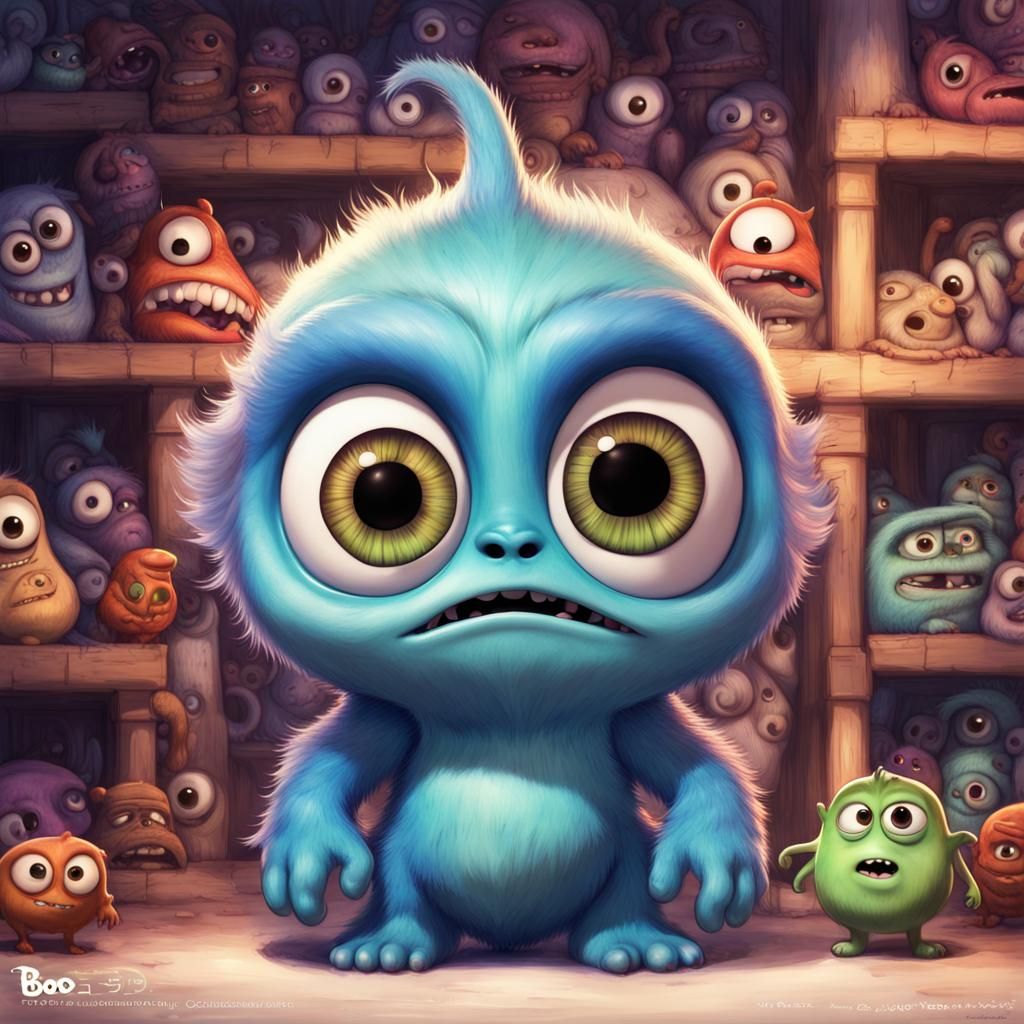 Pixar-Style Chibi Monster in Wonderland