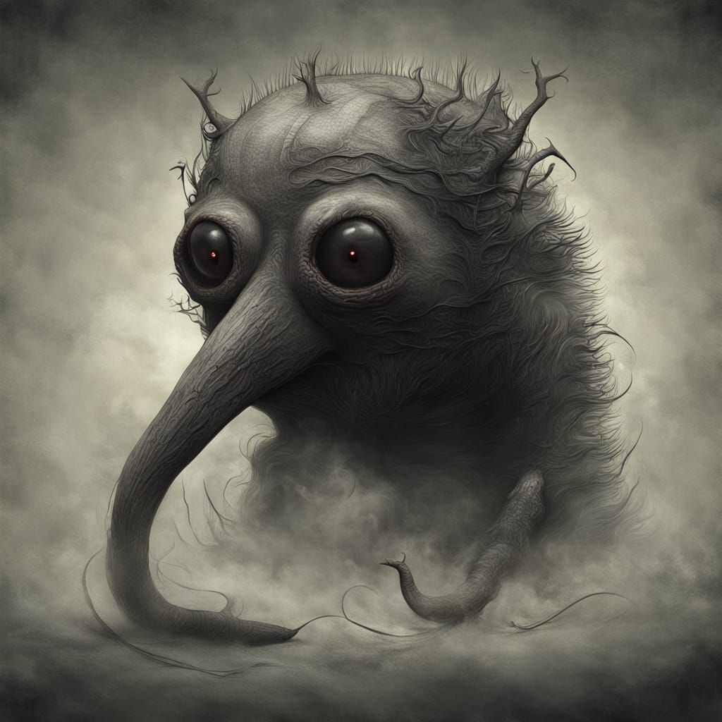 Velvet Smoke Horror Scene in Anton Semenov Style