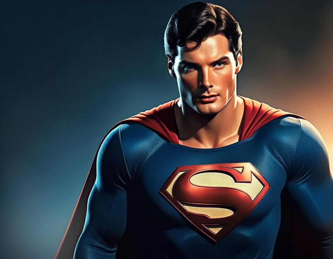 Christopher Reeve portraying Superman.