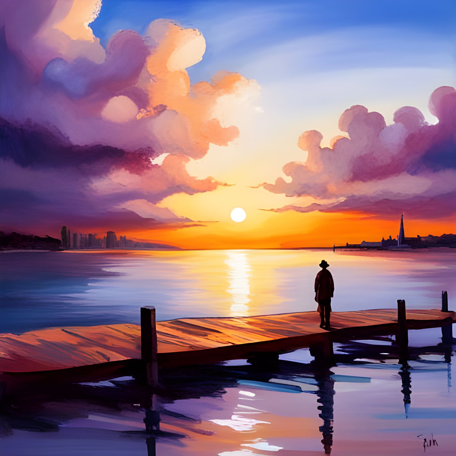 Picturesque Sunset Over Calm Bay