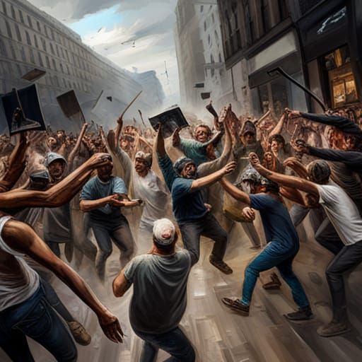 Angry Mob Riots Against AI Art: Realism