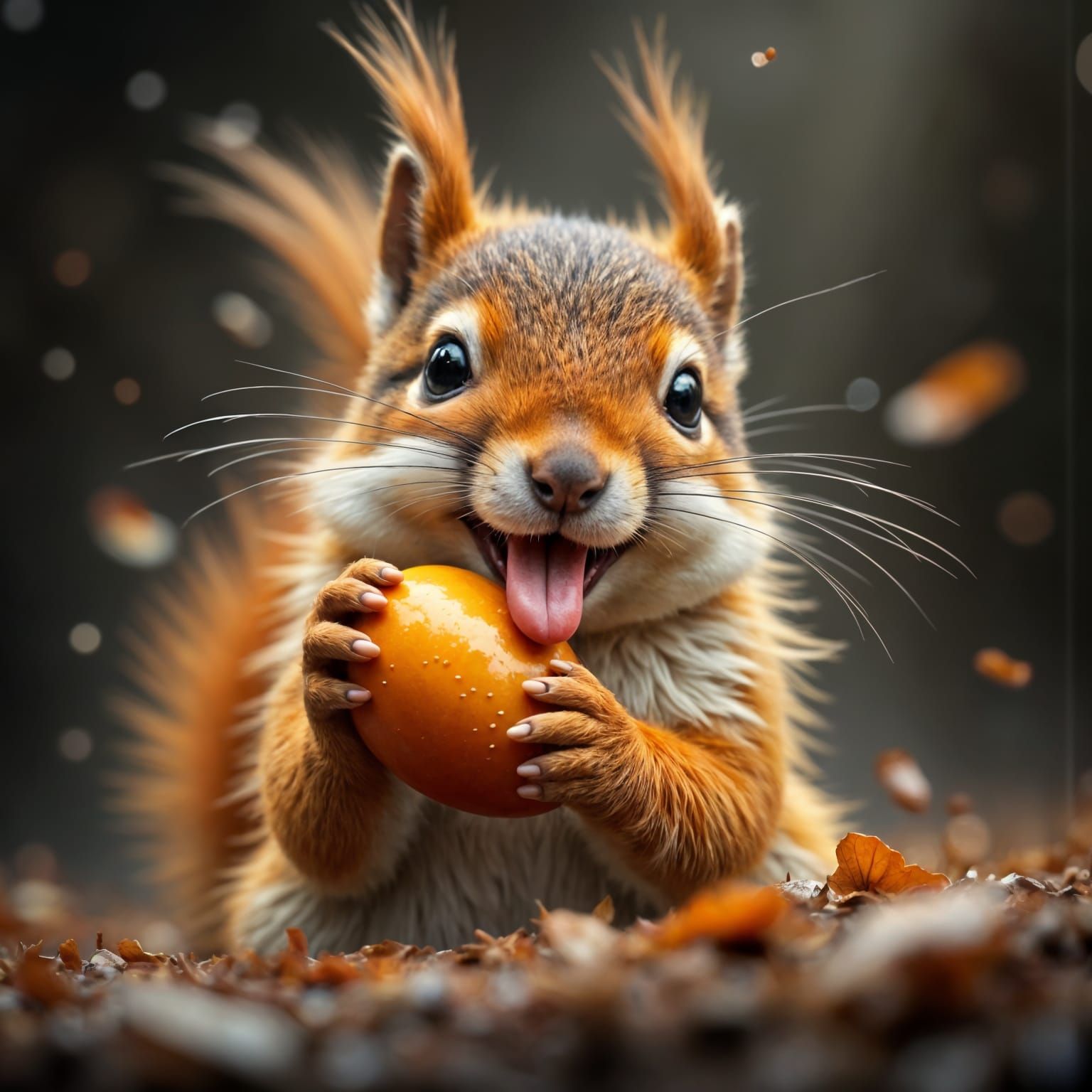 Vibrant Cute Squirrel in Cinematic Hyperrealism