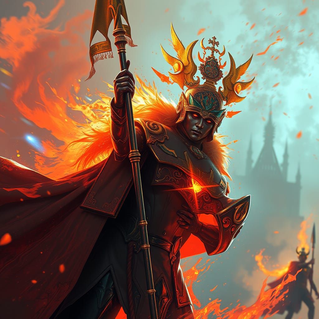 Communism Spirit Concept Art in Art Nouveau Style