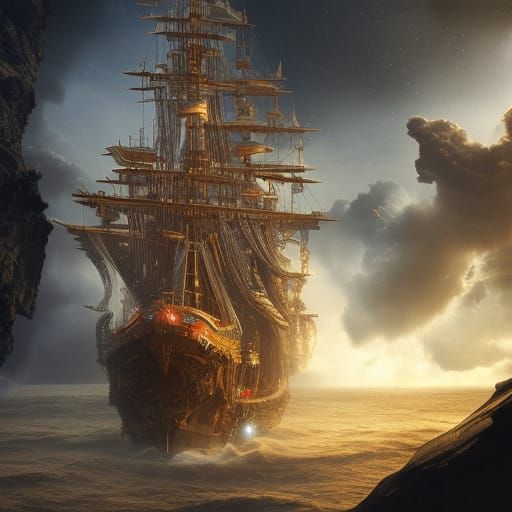 Epic Space Galleon: Digital Matte Painting
