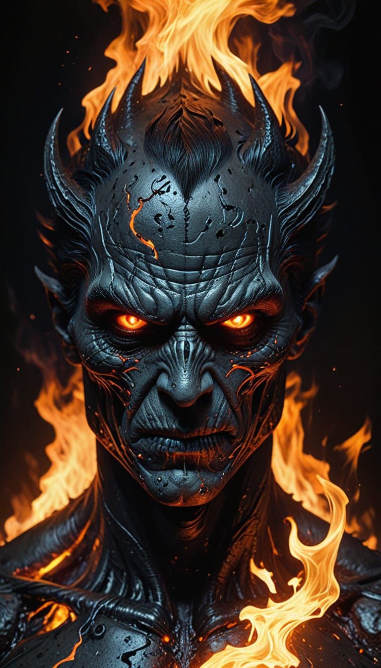 Gothic Fire in Dark Precisionism Style