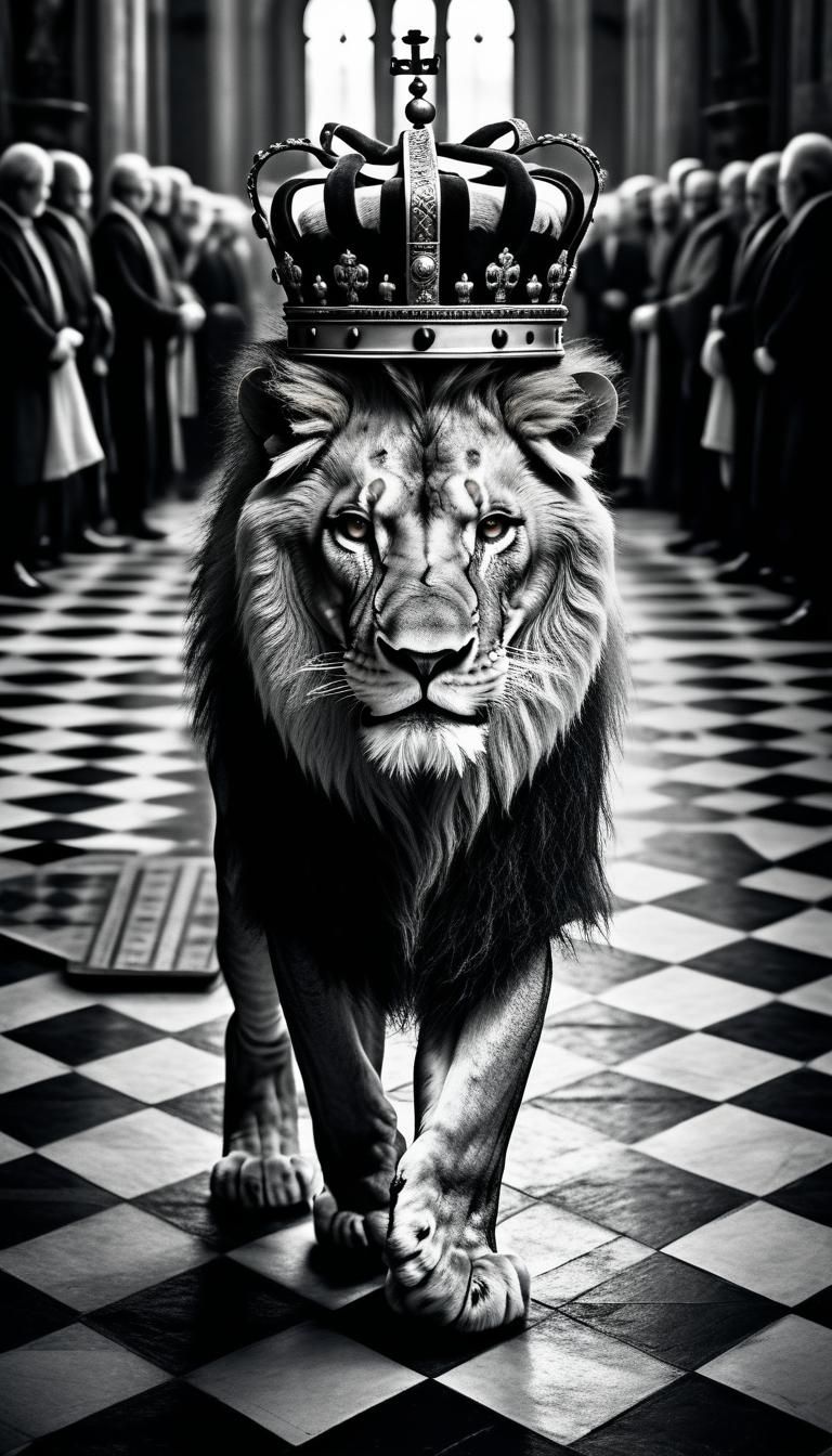 Majestic Lion King Portrait in Hyperrealism