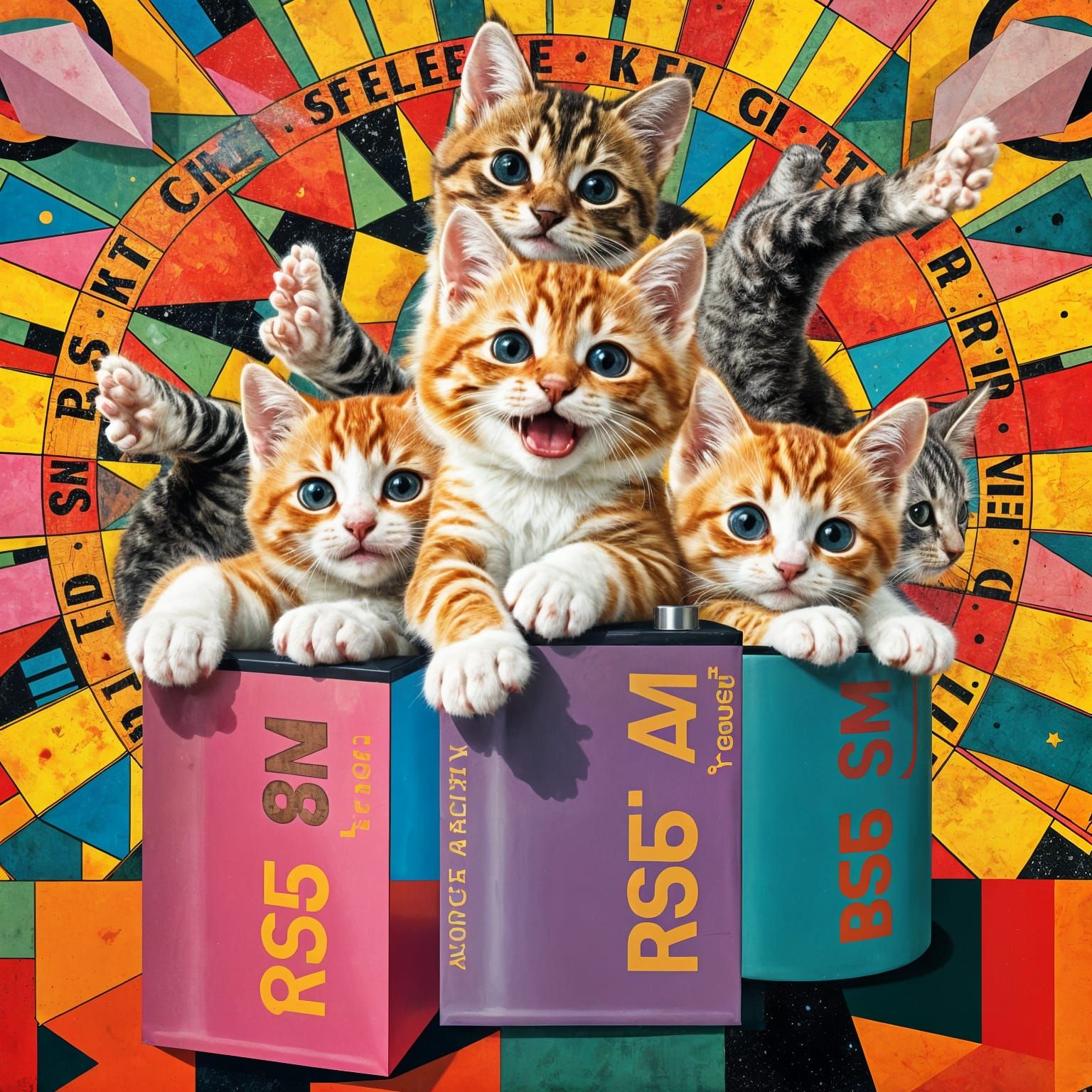 Kittens in Capacitors: Abstract Bauhaus Collage