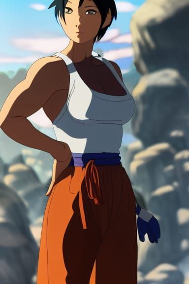 Anime Fighter-Monk in Studio Ghibli Style