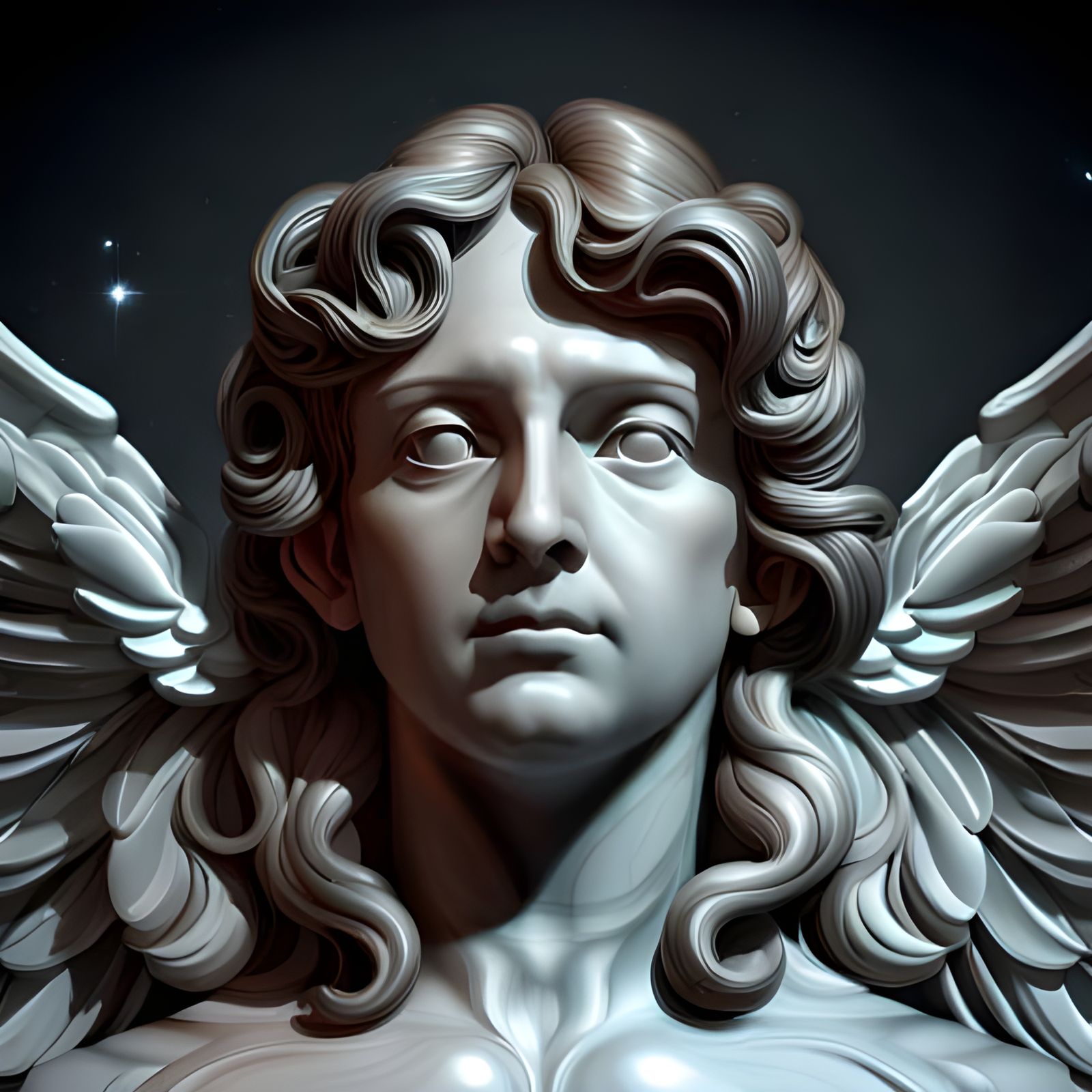 Heavenly Angel with Wings in Renaissance Style