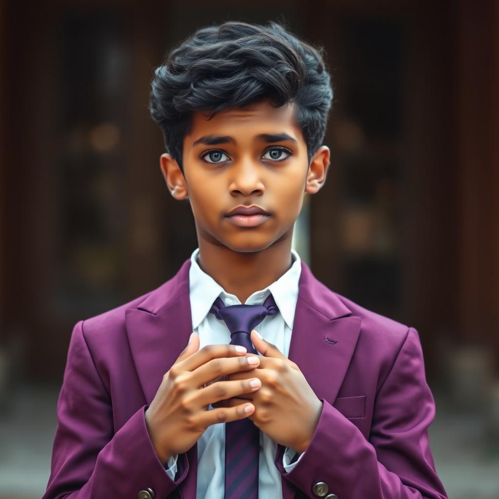 This confident guy has large gray eyes. His luxurious, curly...