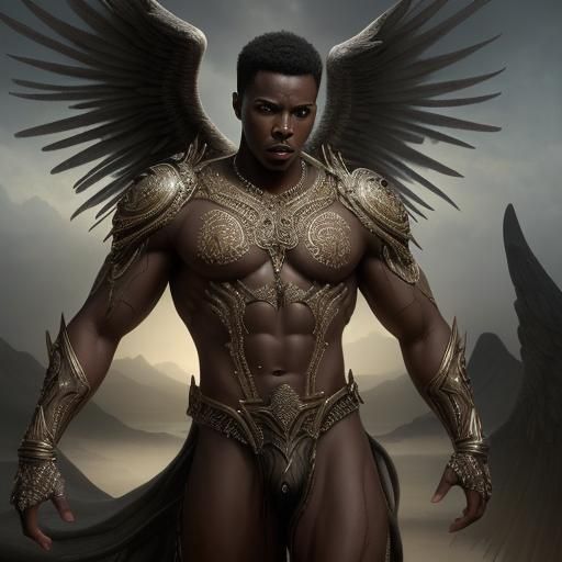 African American Angel: Digital Matte Painting