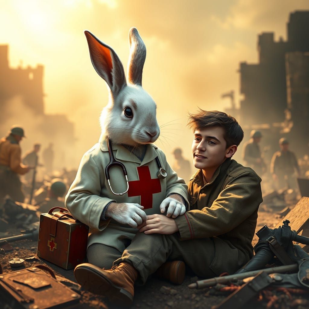Bunny Working For the Red Cross in World War II