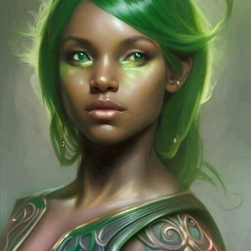 Detailed Portrait of a Black African Elf