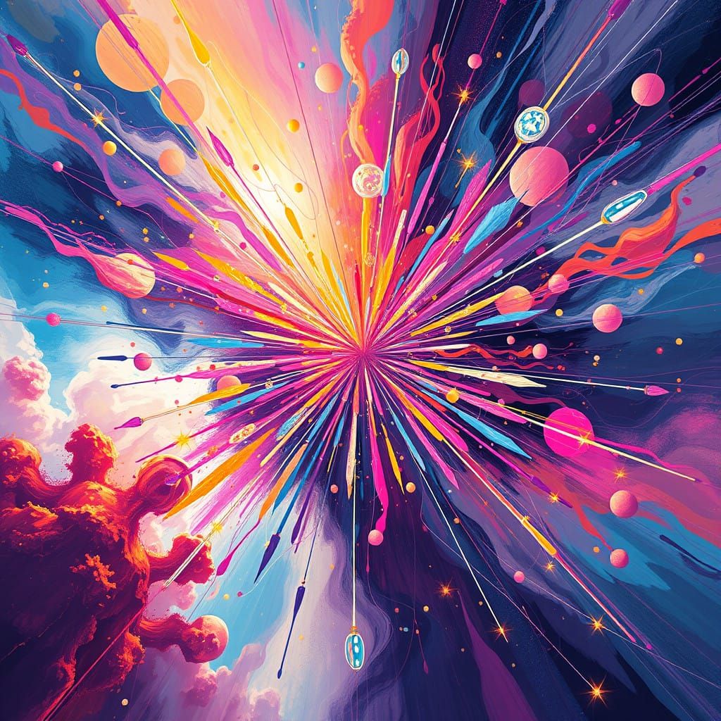 Ethereal Starburst Explosion in Abstract Digital Art Style