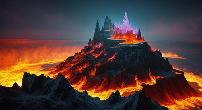 Crystal Island in a Sea of Fire