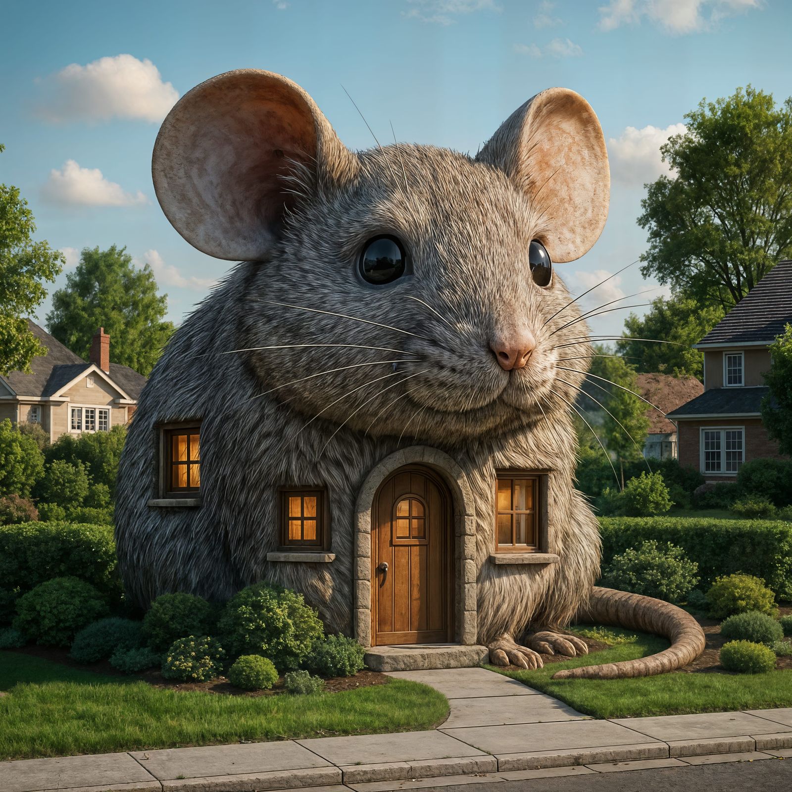 Detailed CGI Mouse House in Nice Neighborhood
