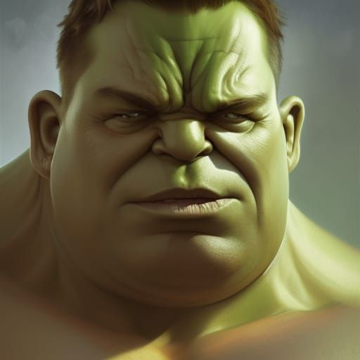 Chubby Hulk Portrait in Digital Art Style