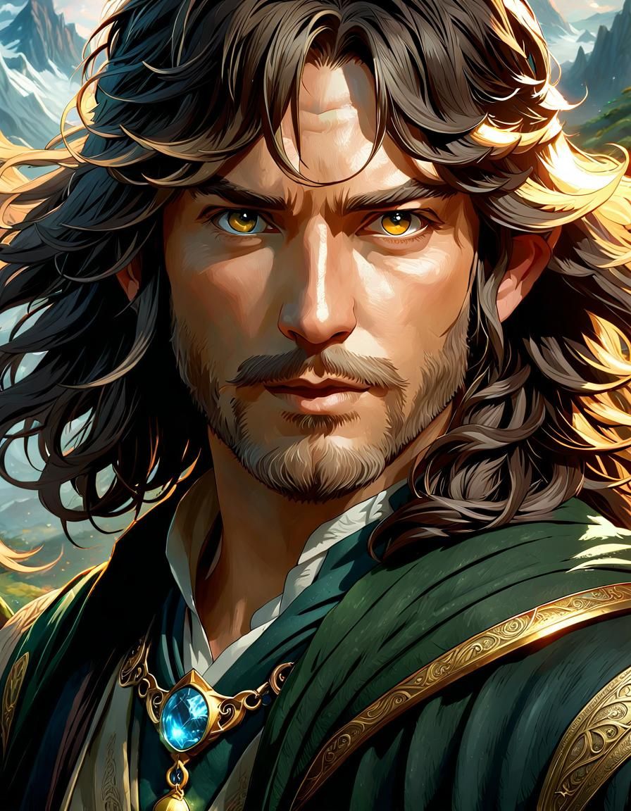 Lord of the Rings Portrait in Anime Art Style