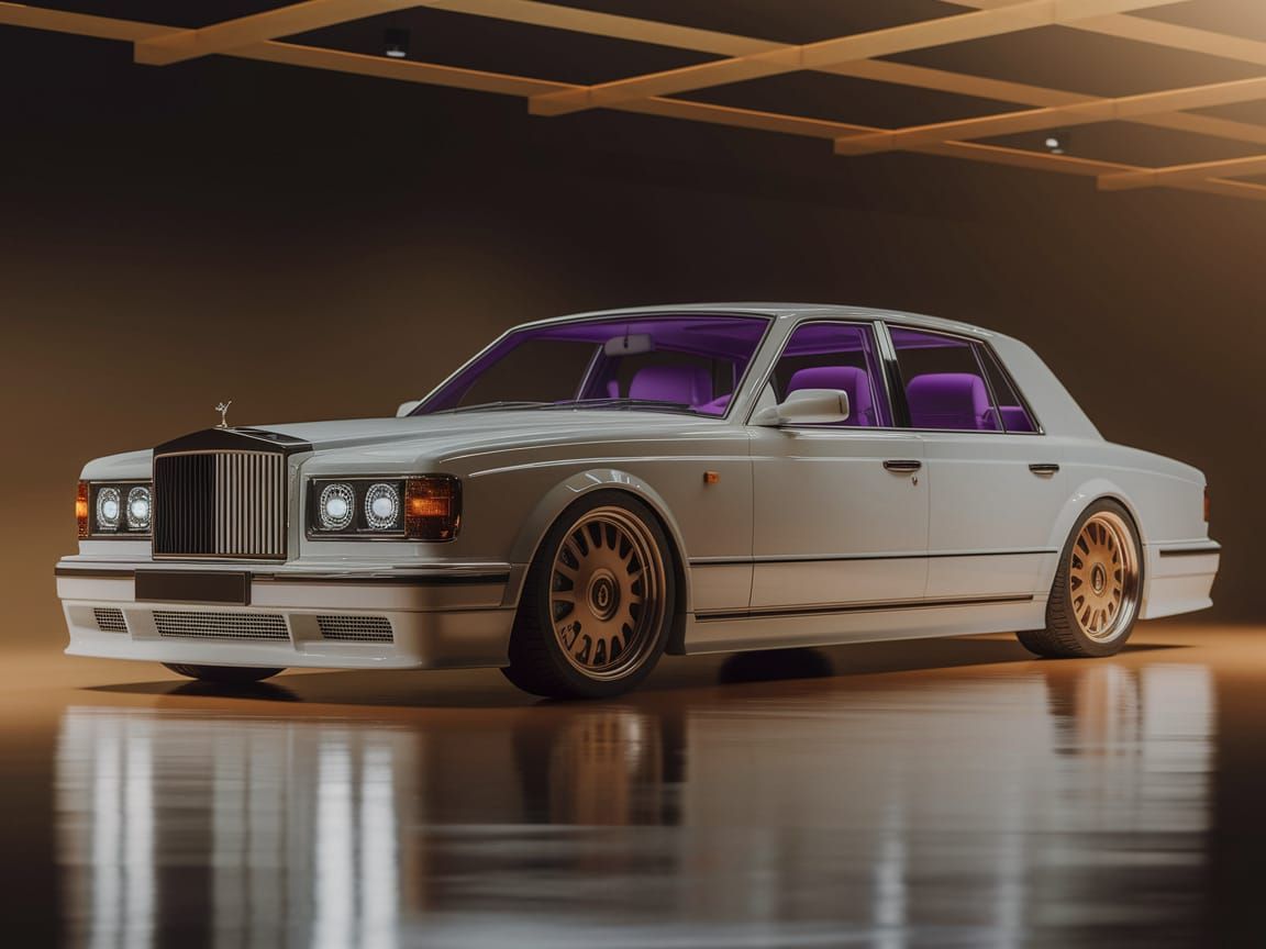 Luxurious British Sedan Restomod in Studio Showroom