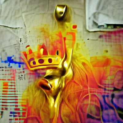 Colorful Abstract Design with Golden Accents