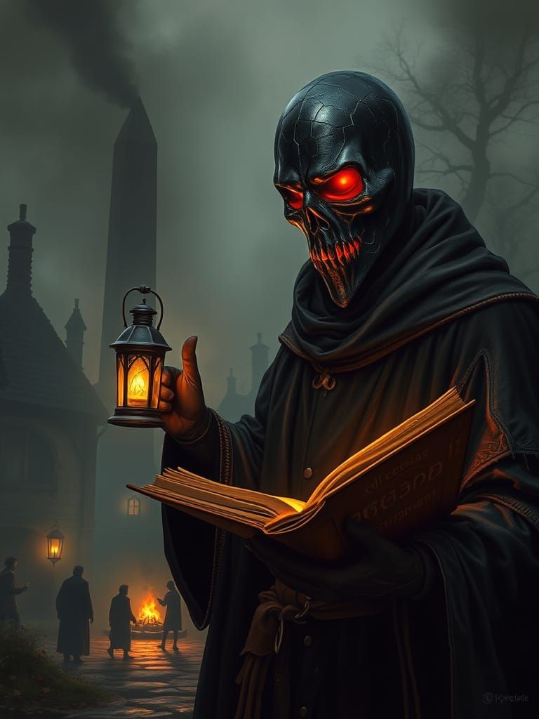 Medieval Plague Doctor in Haunting, Dark Fantasy Setting
