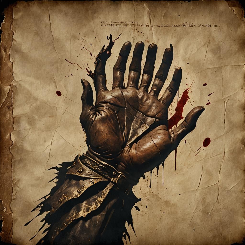 King's Bloody Parchment: A Cinematic Still