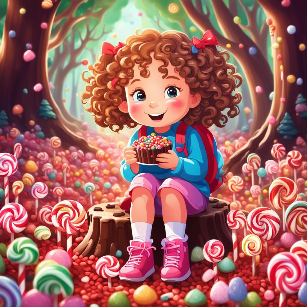 Candy Forest Fairy Tale: Girl in Chocolate Wonderland