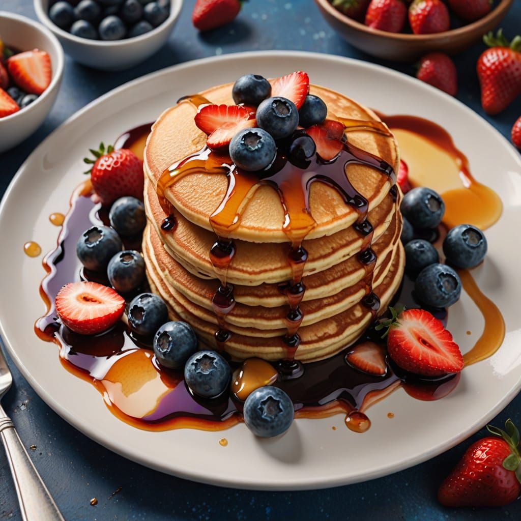Vibrant Breakfast Masterpiece in Hyperrealistic Style