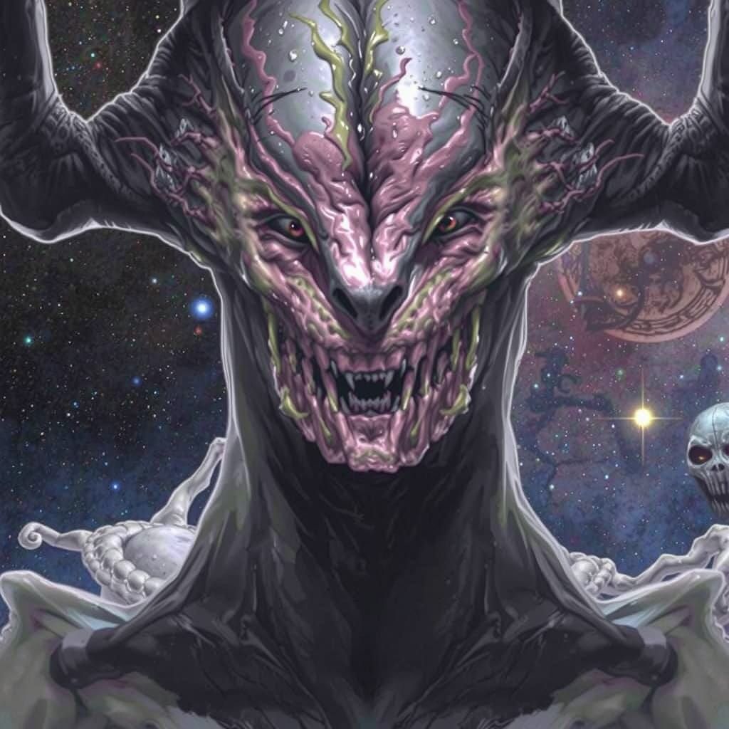 Grotesque Distorted Skin Creature in Biomechanical Style