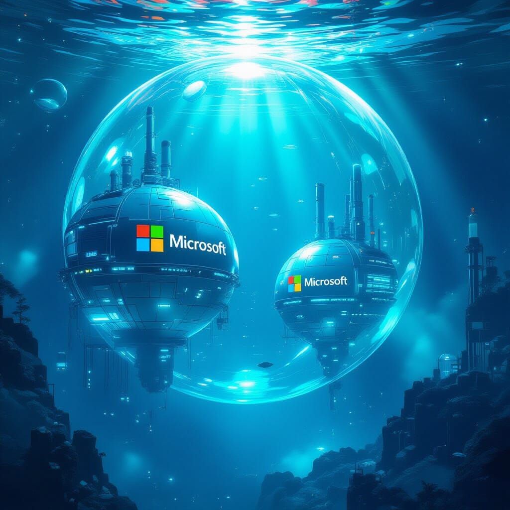 Futuristic Microsoft Factories Inside Luminescent Sea Bubble