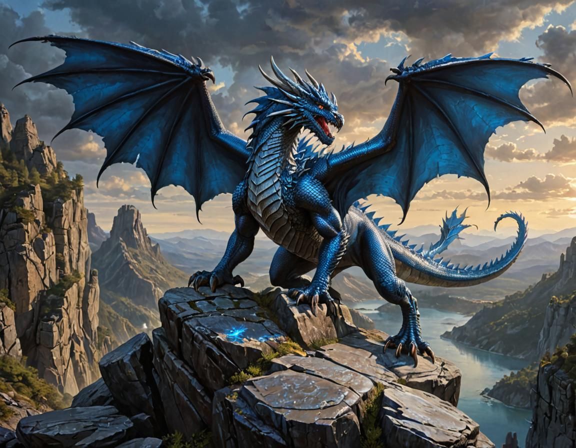 Fearsome Dragon Guardian in Digital Fantasy Painting
