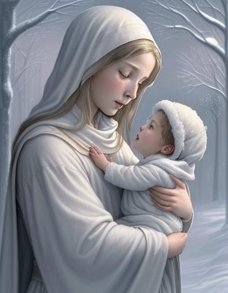 Lo, how a Rose e’er blooming
From tender stem hath sprung! - Mother of God, Mary, Infant Jesus