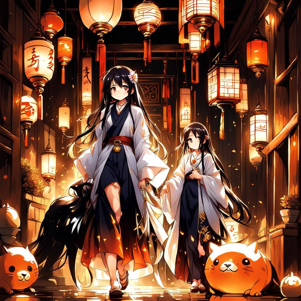 Anime Style Birthday Celebration with Japanese Lamps