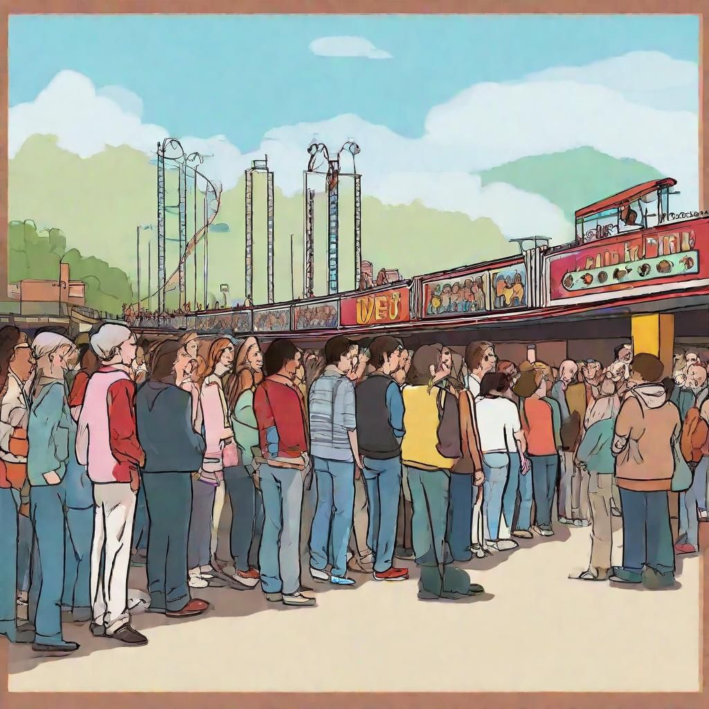 A long line of people: This is the most straightforward inte...