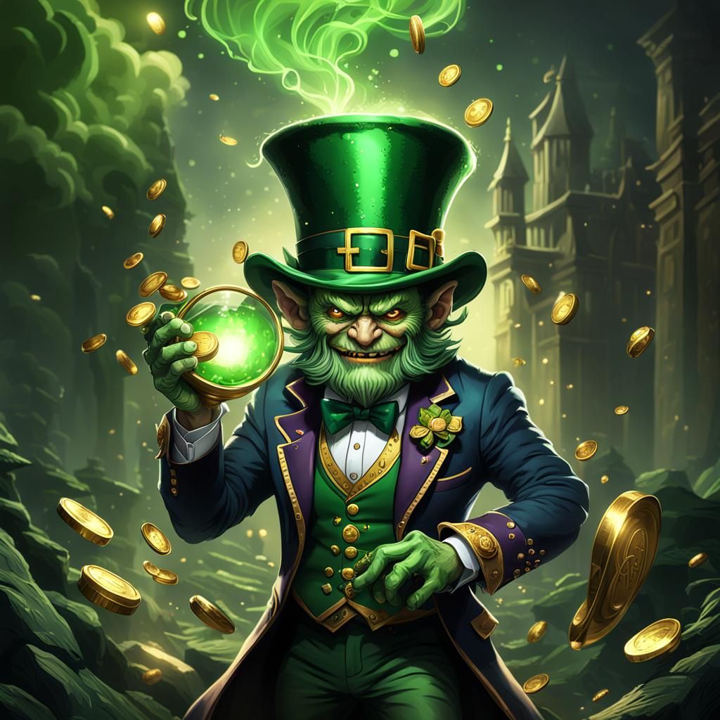 Demonic Leprechaun with Pot of Gold