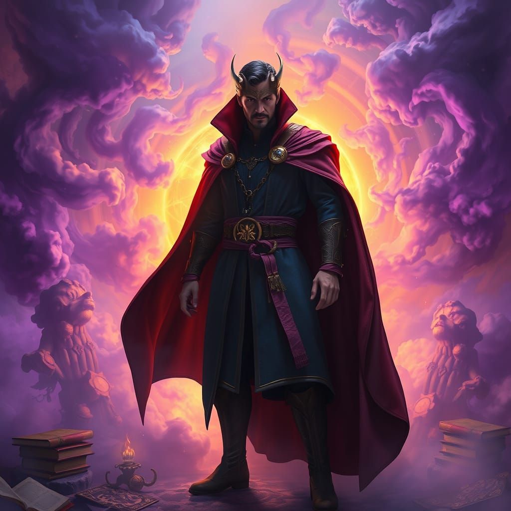 Mystical Doctor Strange in Dreamlike Environment