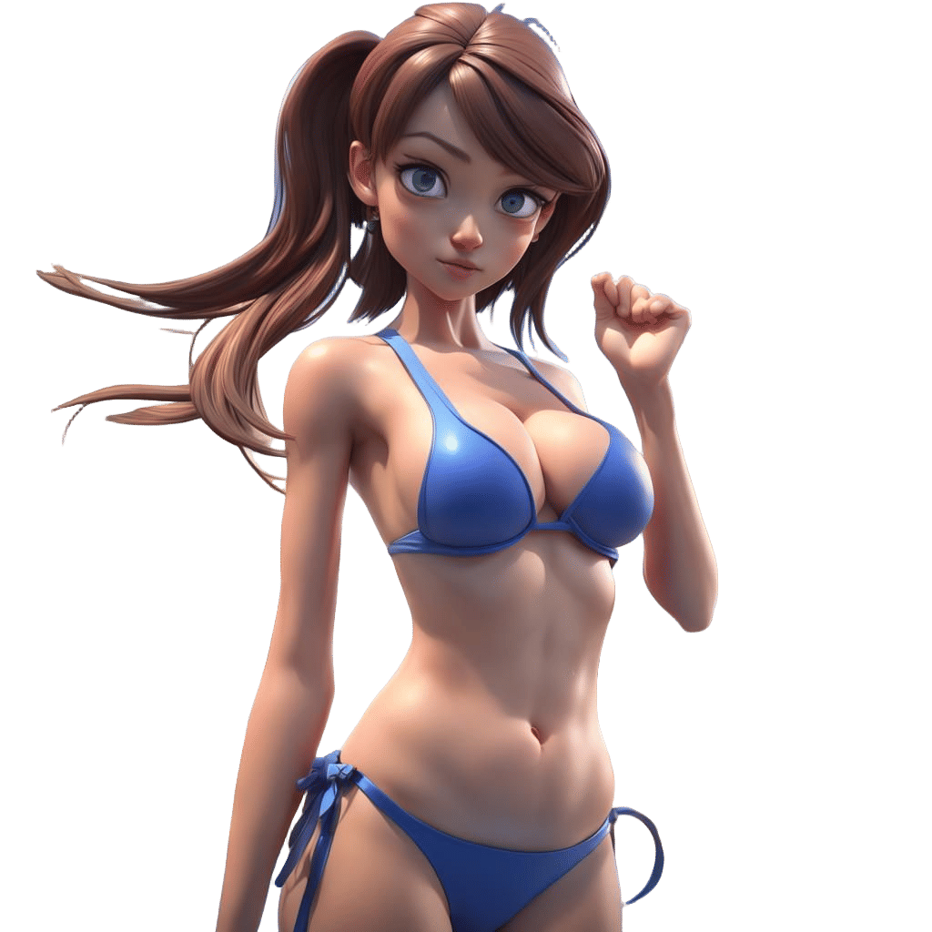 Anime Bikini Girl in Detailed 3D Digital Art