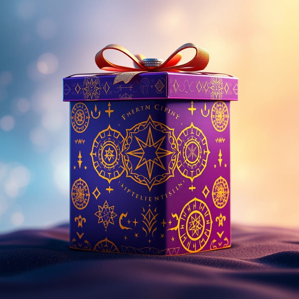Mystical Purple Gift Box in Vibrant Colors